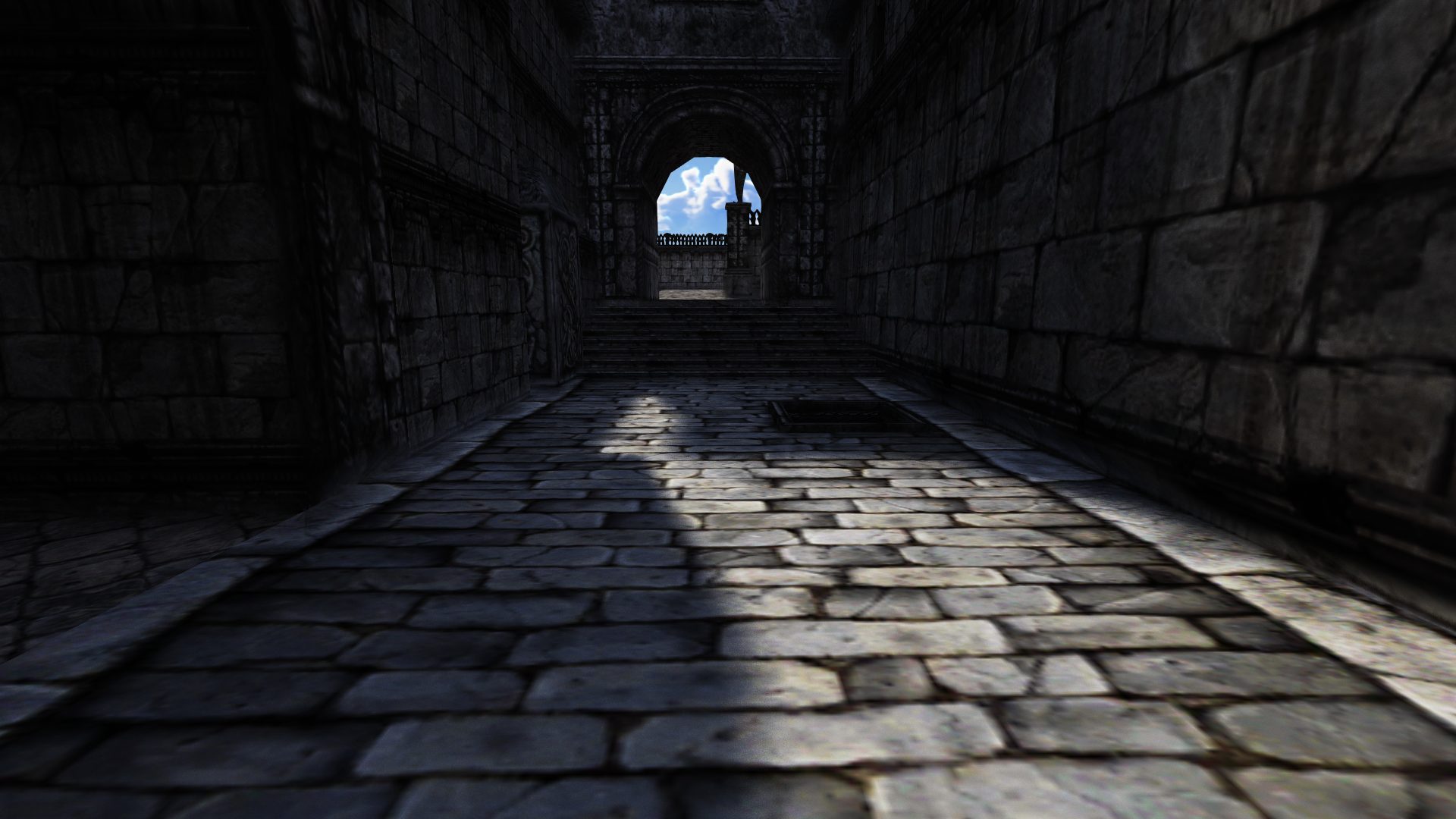 The same walls flat, without displacement